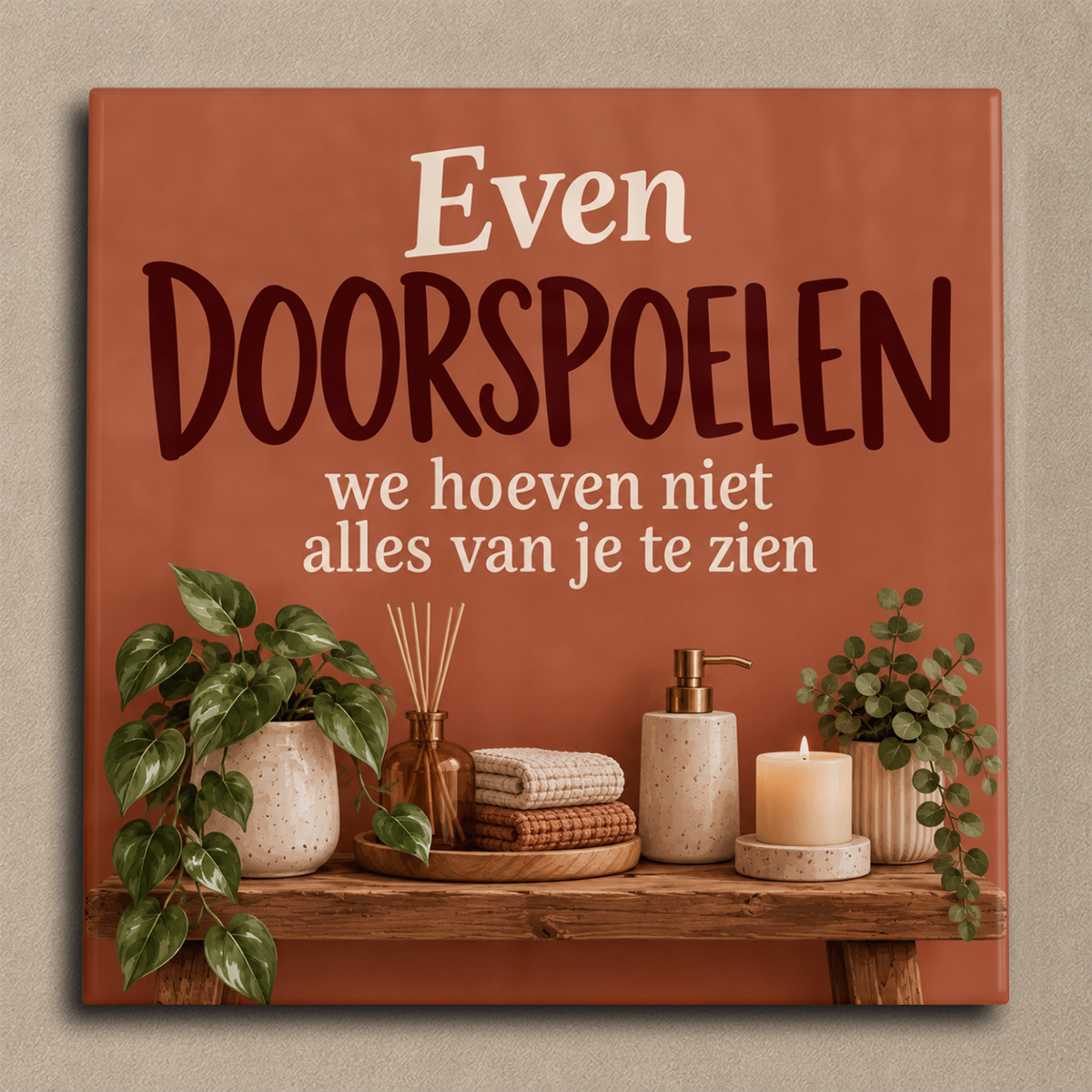 Even doorspoelen, we hoeven niet alles van je te zien tegel