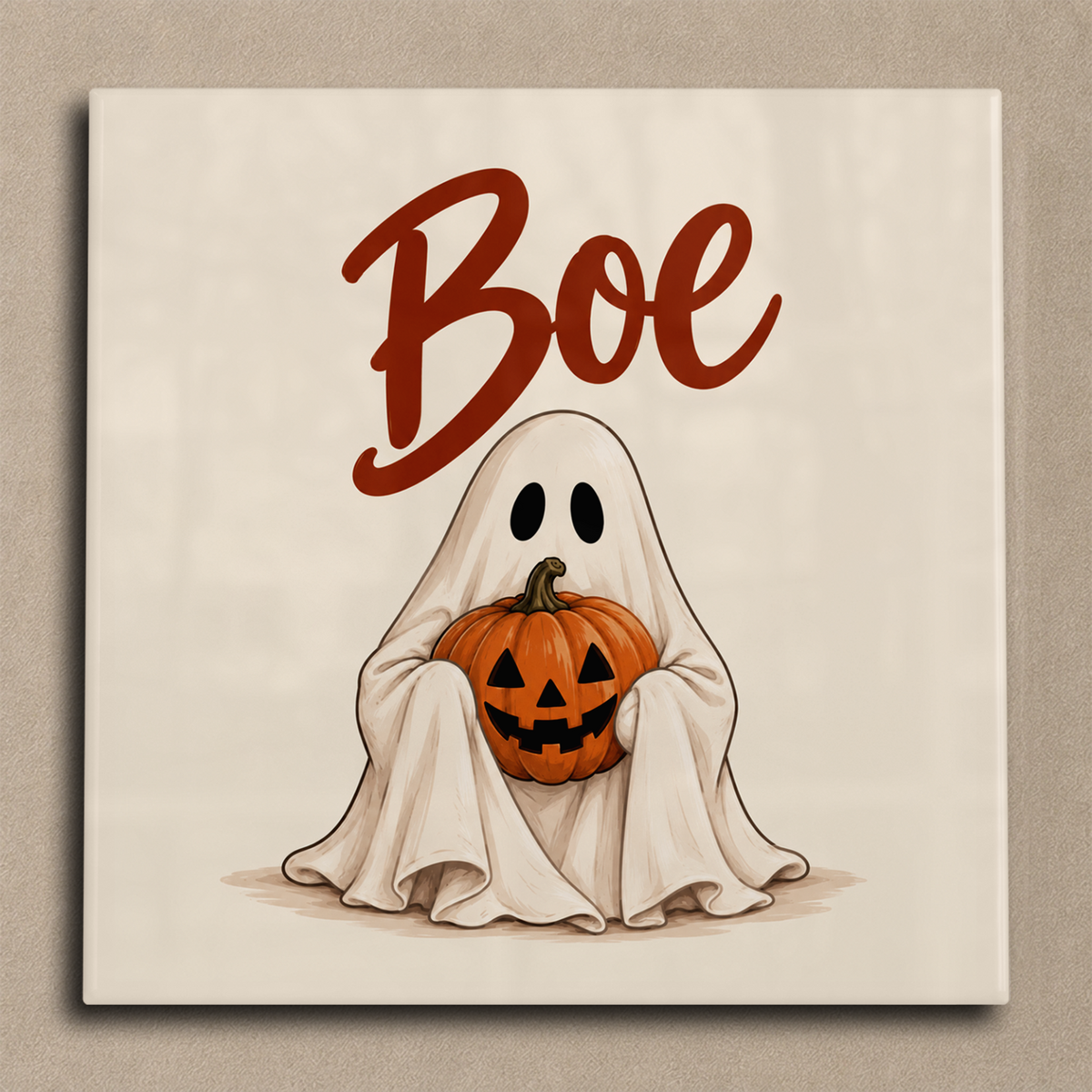 Boe spookje tegel
