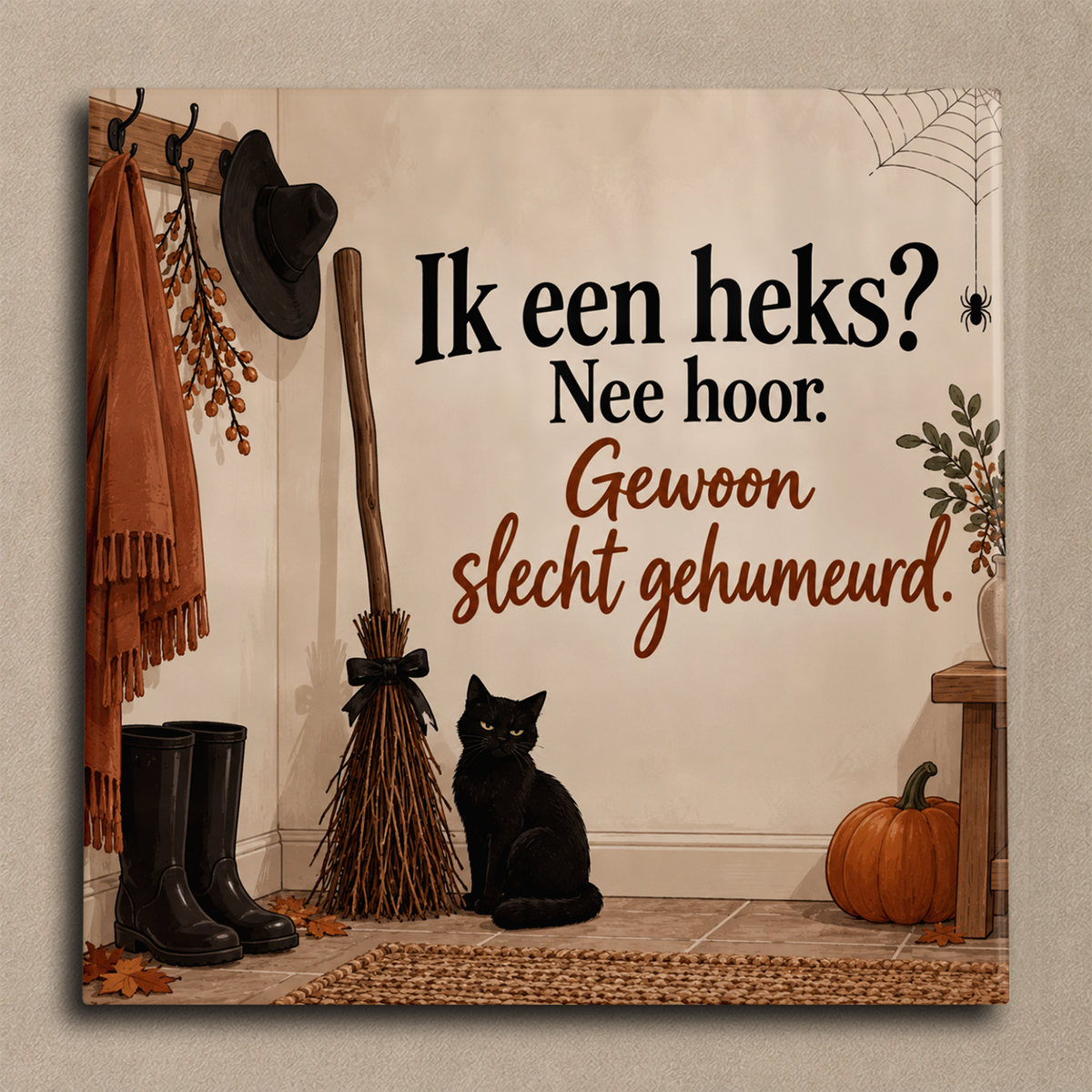 Ik een heks? Nee hoor. Gewoon slecht gehumeurd. tegel