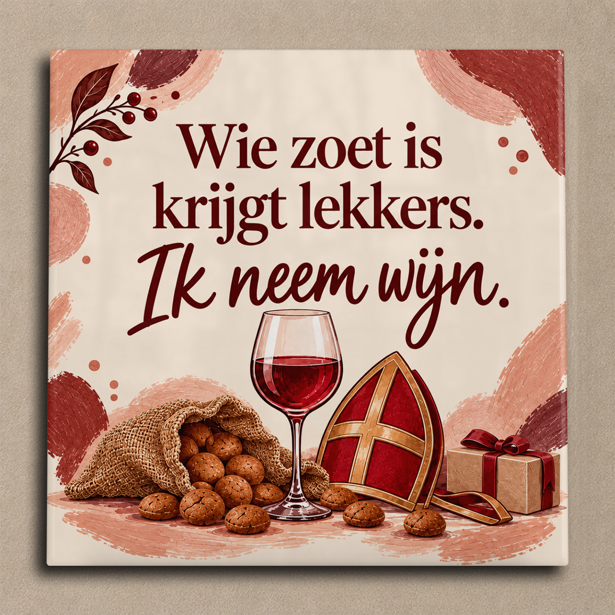 Wie zoet is krijgt lekkers. Ik neem wijn