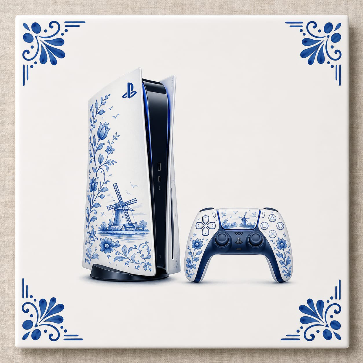 Delfts blauwe tegel playstation