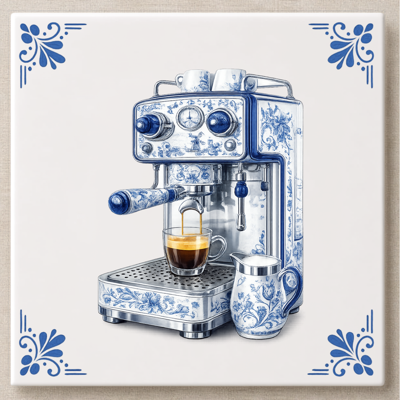 Delfts blauwe tegel koffie