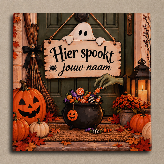 Halloweentegel met naam