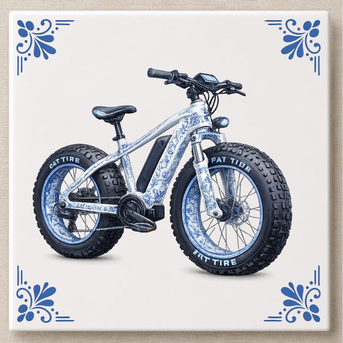 Delfts blauwe tegel fatbike