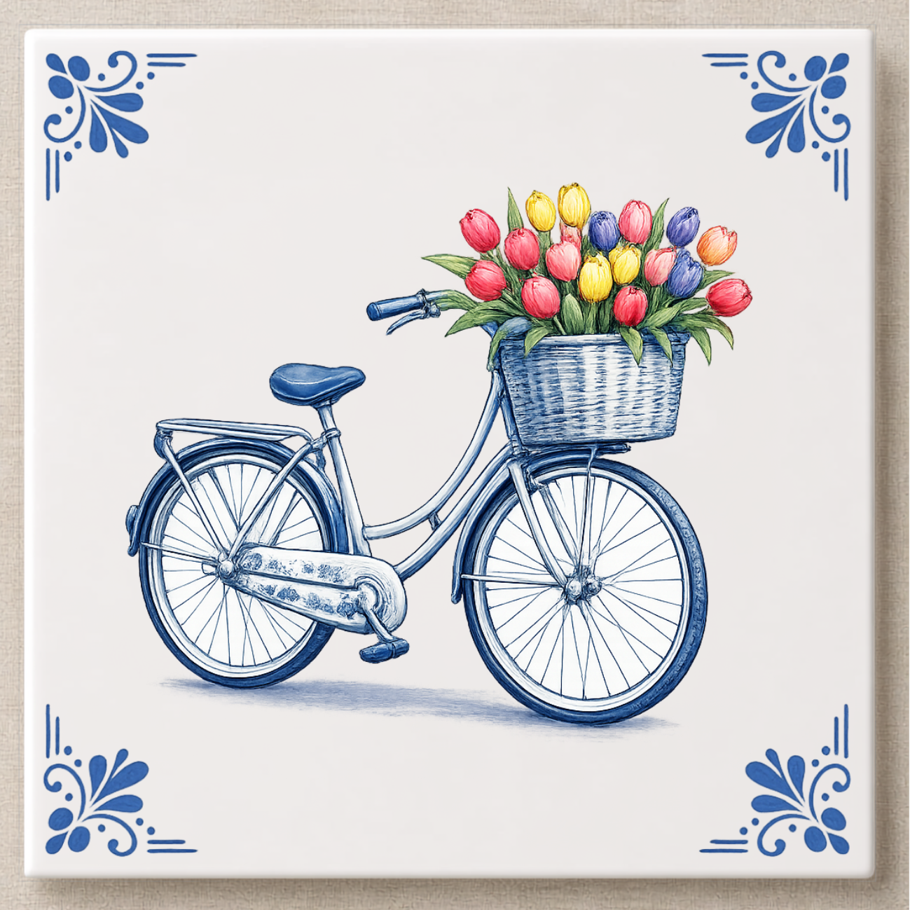 Delfts blauwe tegel fiets