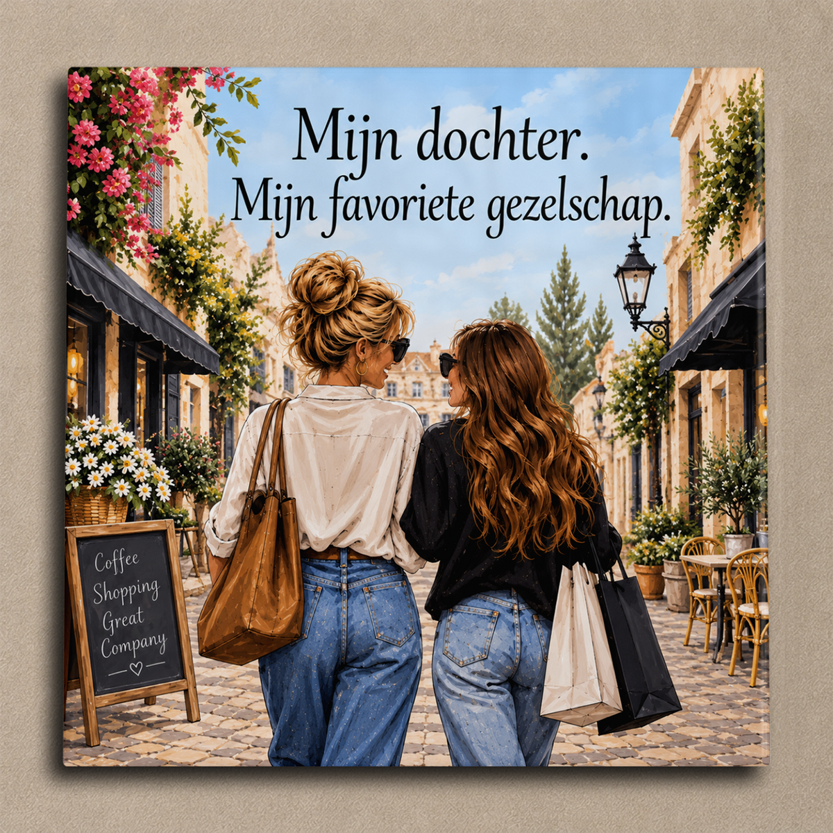 Mijn dochter. Mijn favoriete gezelschap. tegel