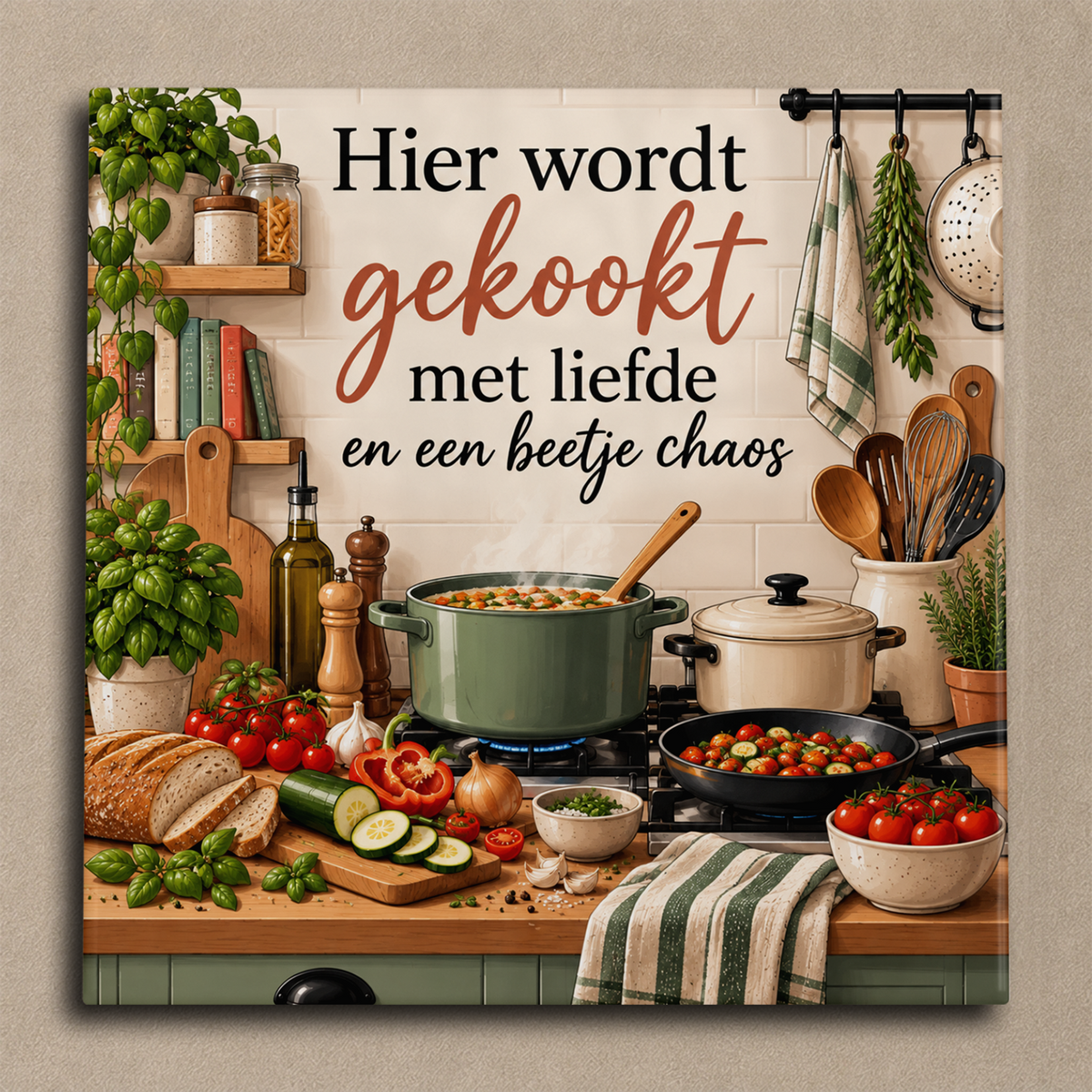 Hier wordt gekookt met liefde en een beetje chaos tegel