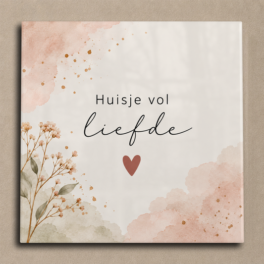 Huisje vol liefde tegel