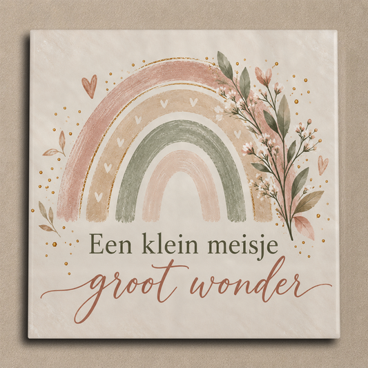 Een klein meisje, groot wonder tegel