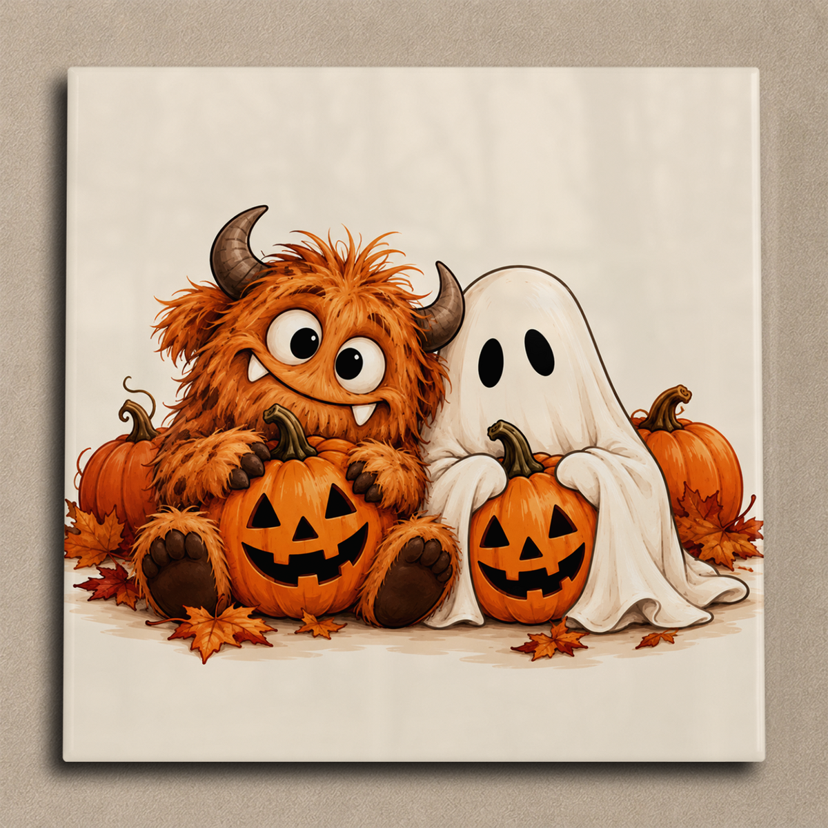Monster en spookje tegel