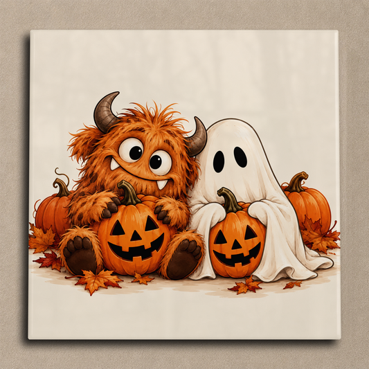 Monster en spookje tegel