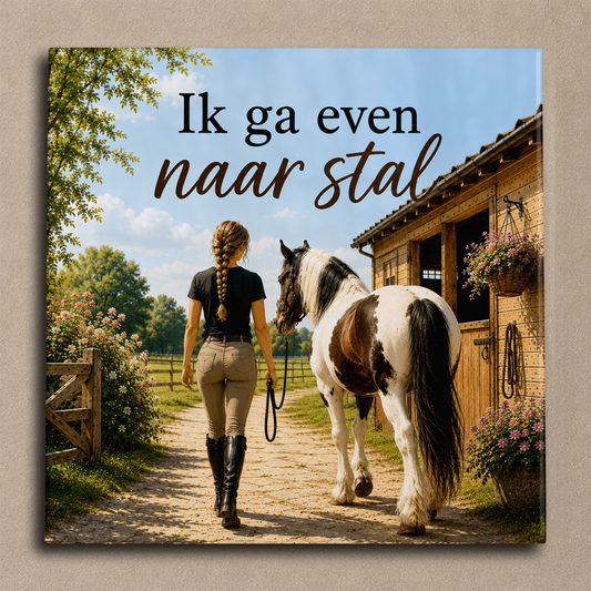 Ik ga even naar stal tegel