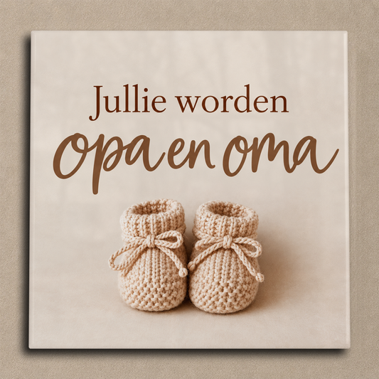 Jullie worden opa en oma tegel