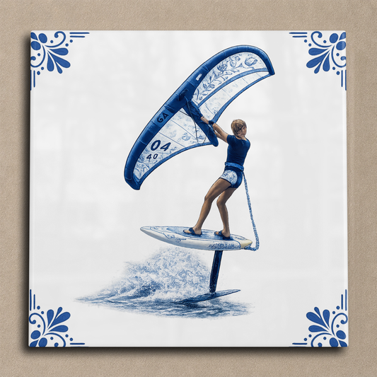 Delfts blauwe tegel wingfoil tegel