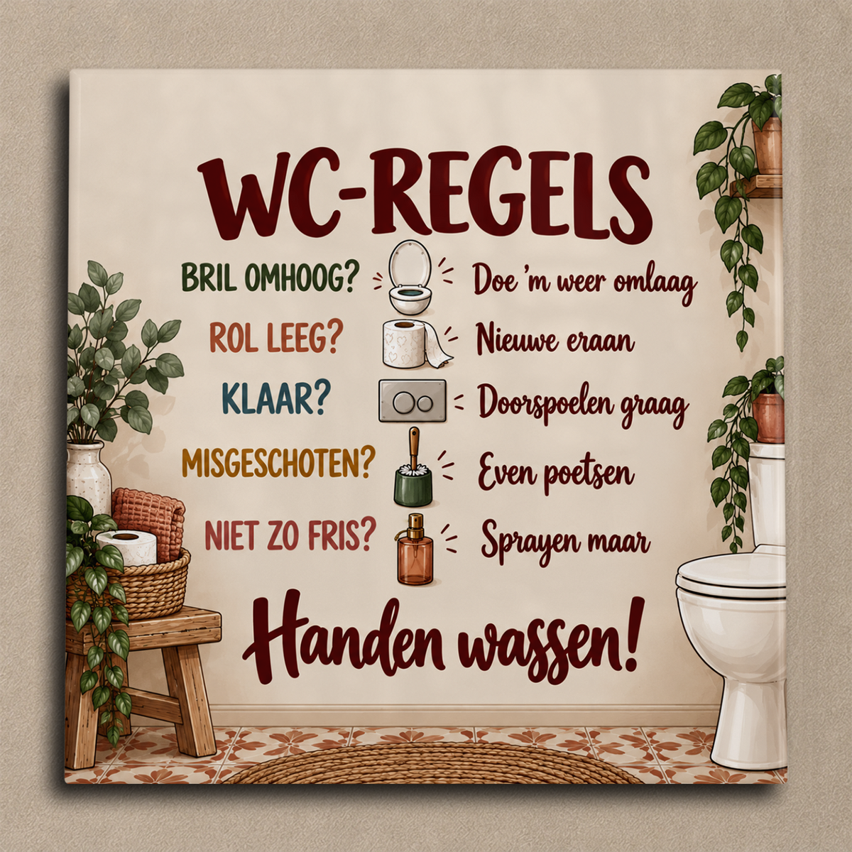 WC-regels tegel