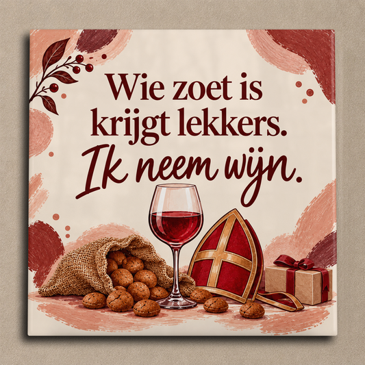 Wie zoet is krijgt lekkers. Ik neem wijn